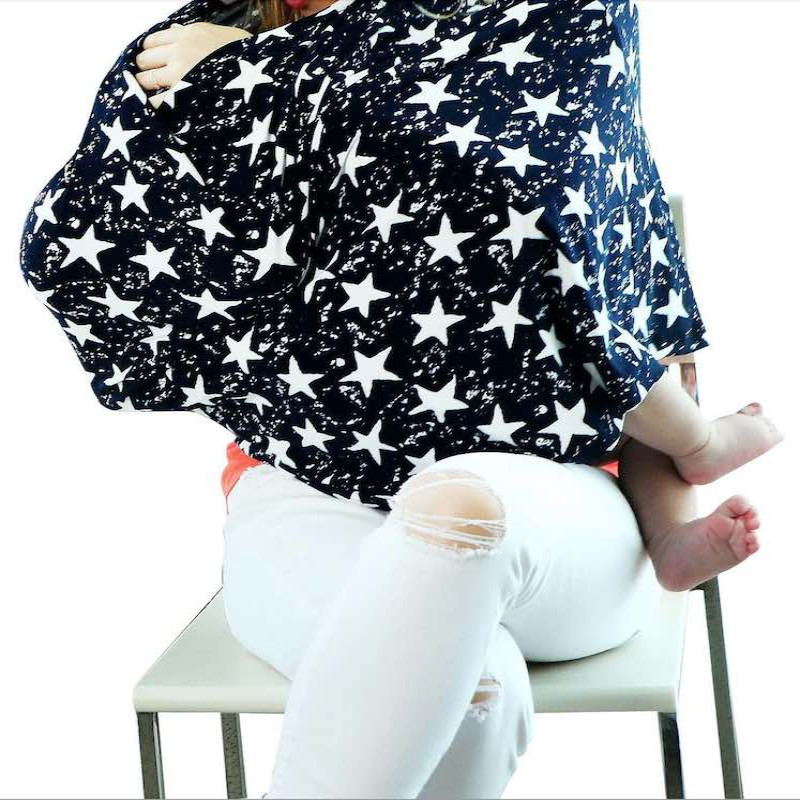 Super Soft Bamboo Rayon All in 1 Stretchy Star Nursing Cover